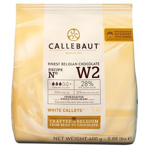 Chocolate Belga Callets Branco W2 (28% cacau) - Gotas 400g CALLEBAUT