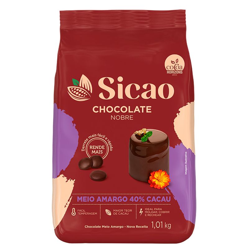 Chocolate Nobre Meio Amargo Gotas 101kg Sicao Loja Santo Antonio 