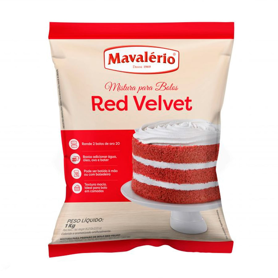 Preparado Red Velvet - 1Kg - Partyval