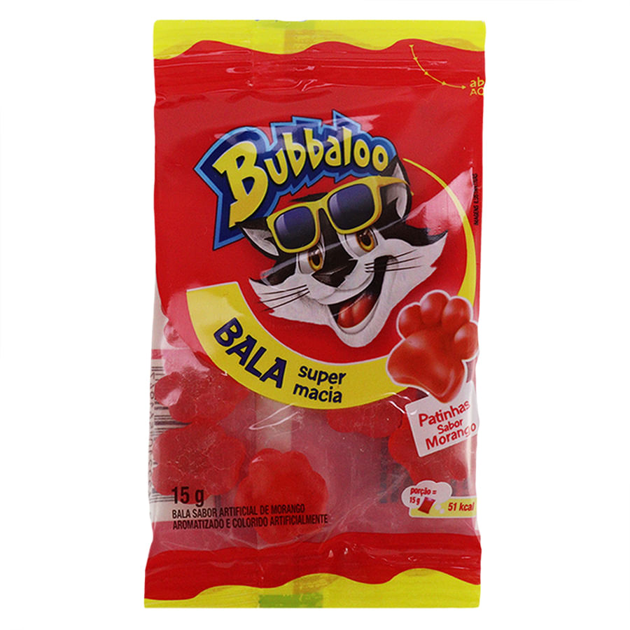 Bala Bubbaloo Morango 15g 12 Unidades Mondelez Loja Santo Antonio