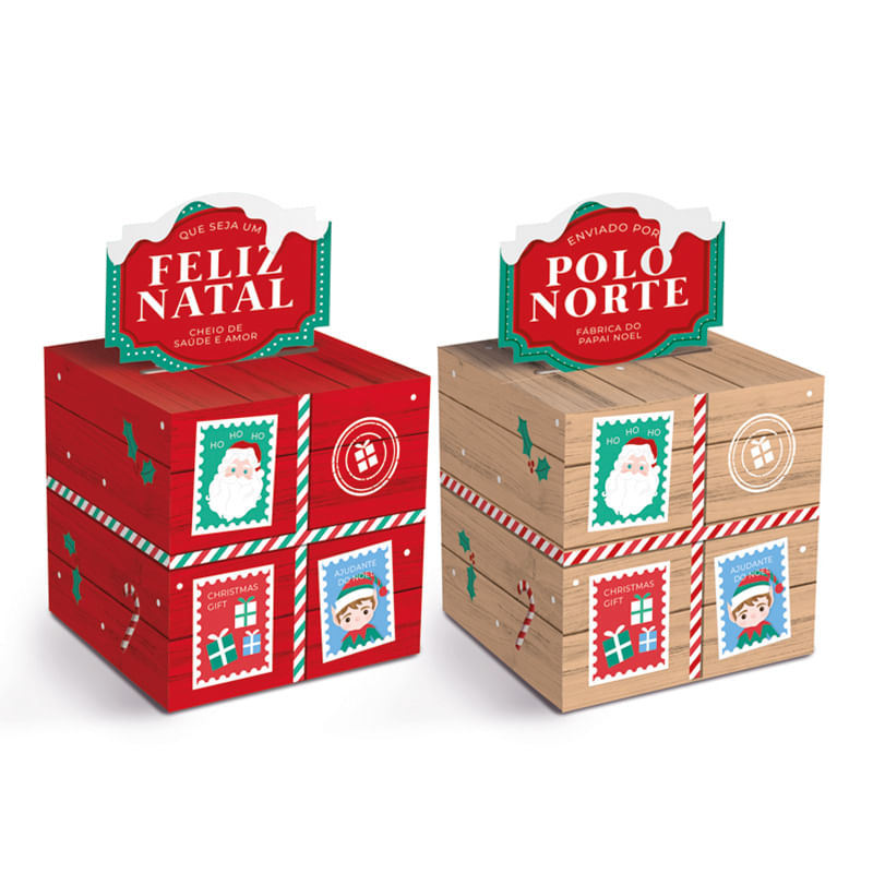 Caixa POP-UP - Noel Chegou - Cromus Natal - 10 unidades - Rizzo - Rizzo  Embalagens