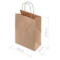 Sacola de Papel Kraft P 21,5x15x8cm Com 10Un CROMUS - Loja Santo