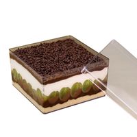 Cake Box Quadrada Cristal Com Tampa 15X8X15CM 2 Unidades 412789