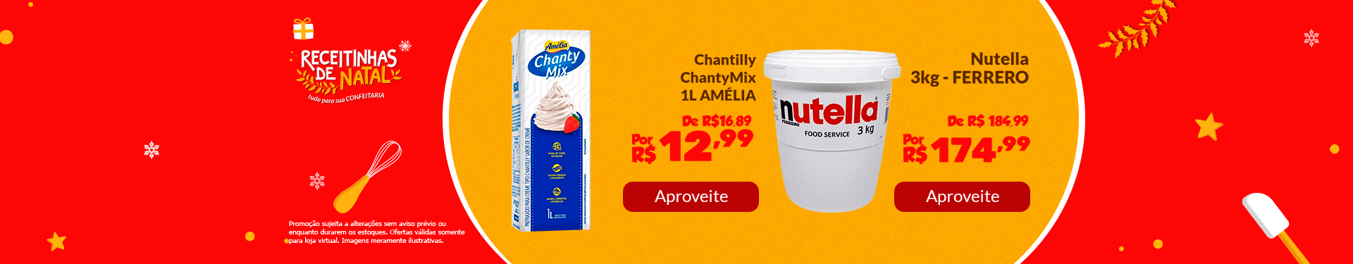 Chantilly ChantyMix 1L AMÉLIA e Nutella 3kg - FERRERO