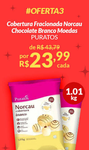 Banner Cobertura Fracionada Norcau Chocolate Branco Moedas 1.01kg PURATOS
